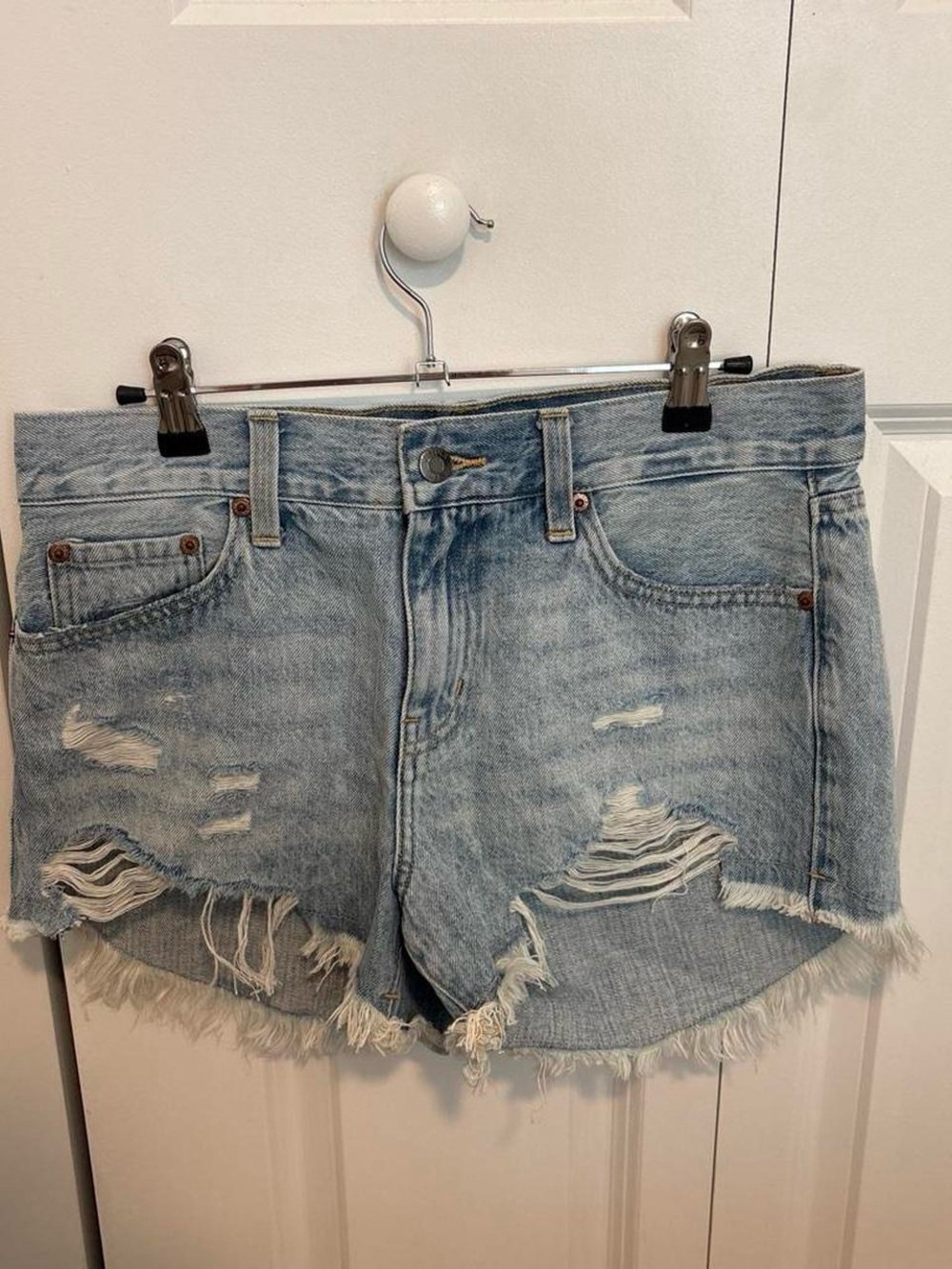 Pistola Light Blue Distressed Denim Women’s Shorts